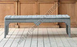 Wood Skinny Upholstered Bench